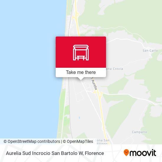 Aurelia Sud Incrocio San Bartolo W map