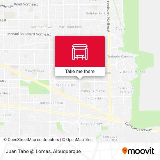 Juan Tabo @ Lomas map
