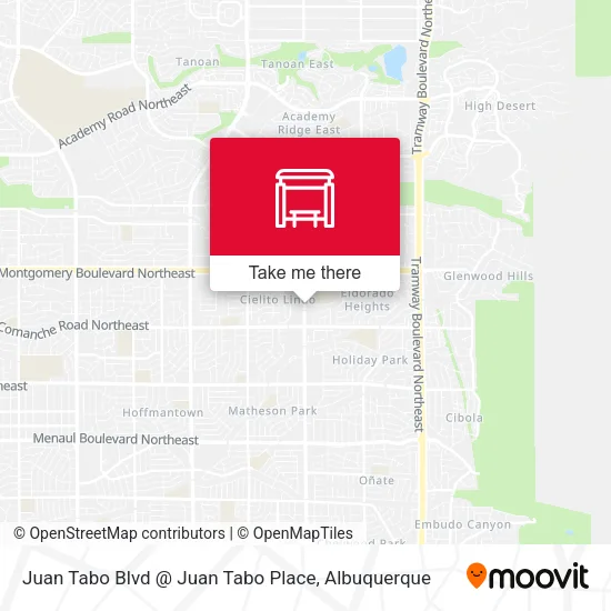Mapa de Juan Tabo Blvd @ Juan Tabo Place