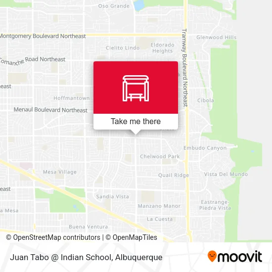 Juan Tabo @ Indian School map