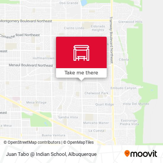 Juan Tabo @ Indian School map