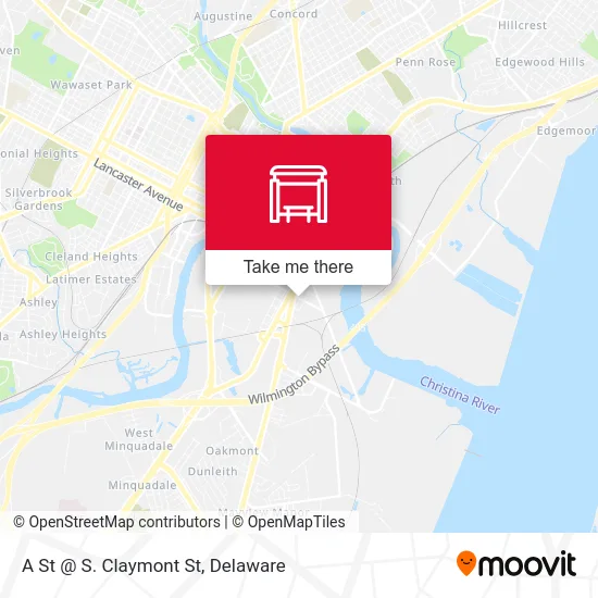 A St @ S. Claymont St map