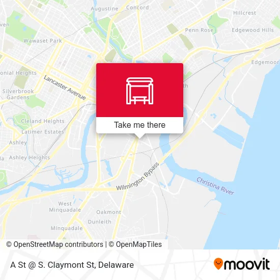 A St @ S. Claymont St map
