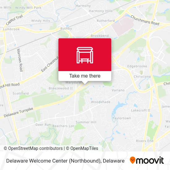 Delaware Welcome Center (Northbound) map