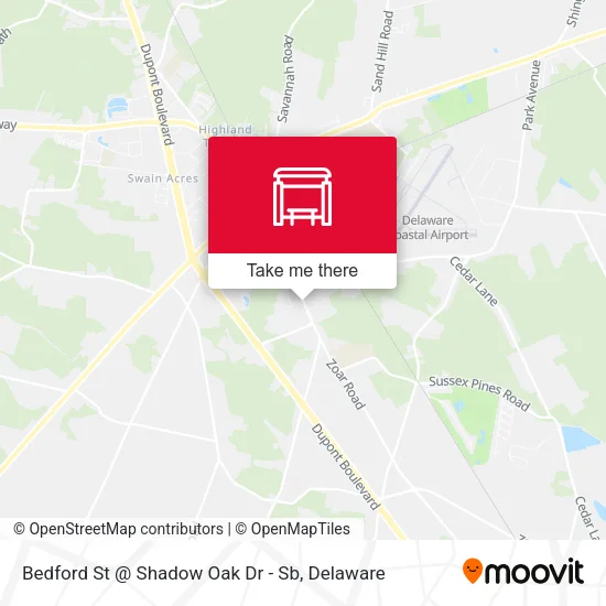 Bedford St @ Shadow Oak Dr - Sb map