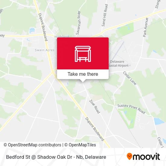 Bedford St @ Shadow Oak Dr - Nb map