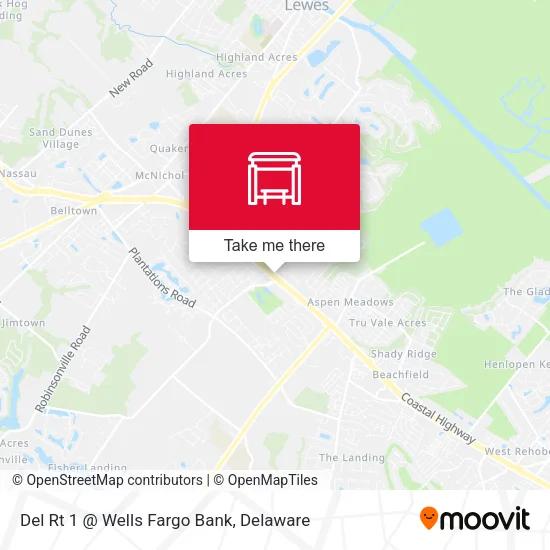 Mapa de Del Rt 1 @ Wells Fargo Bank