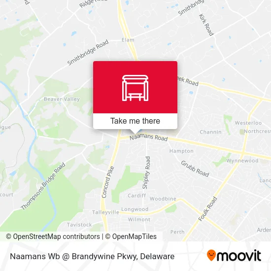 Mapa de Naamans Wb @ Brandywine Pkwy
