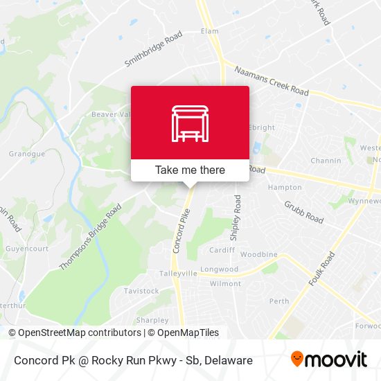 Concord Pk @ Rocky Run Pkwy - Sb map