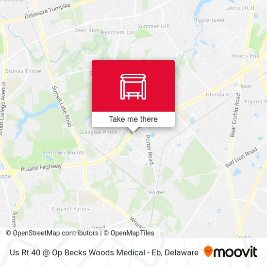 Us Rt 40 @ Op Becks Woods Medical - Eb map