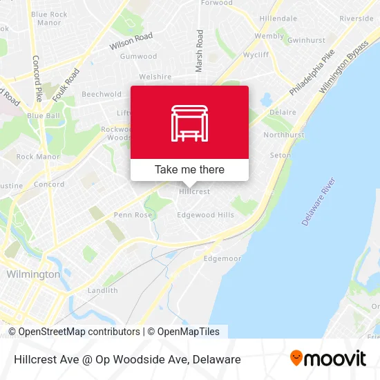 Mapa de Hillcrest Ave @ Op Woodside Ave