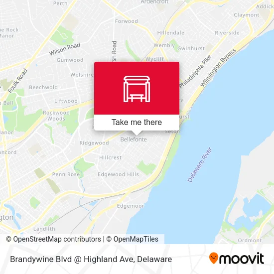 Mapa de Brandywine Blvd @ Highland Ave