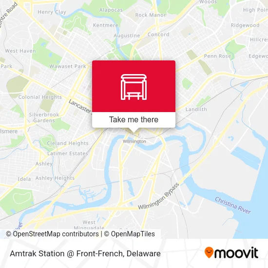 Mapa de Amtrak Station @ Front-French
