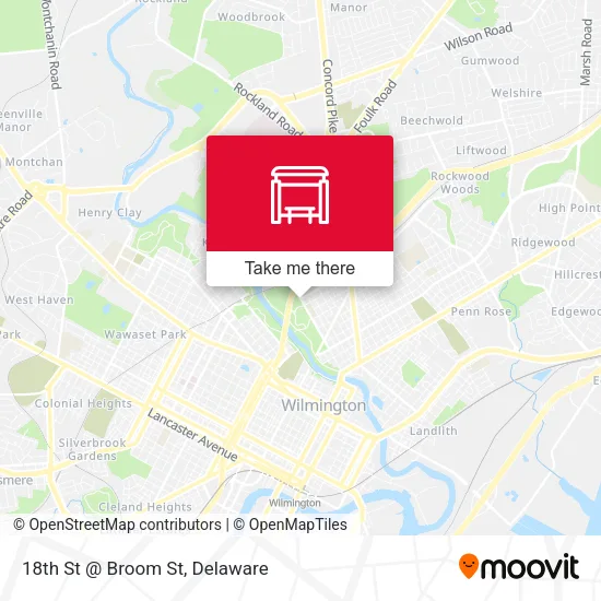 Mapa de 18th St @ Broom St