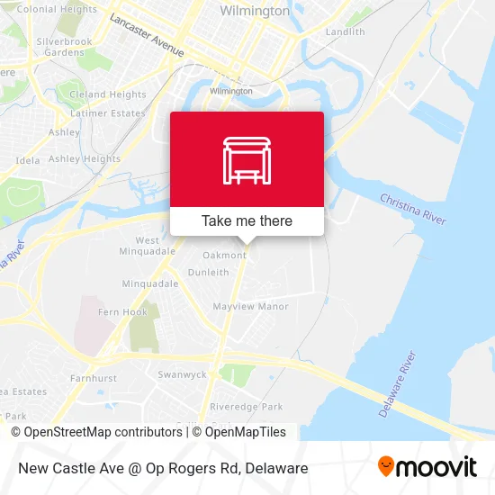 Mapa de New Castle Ave @ Op Rogers Rd