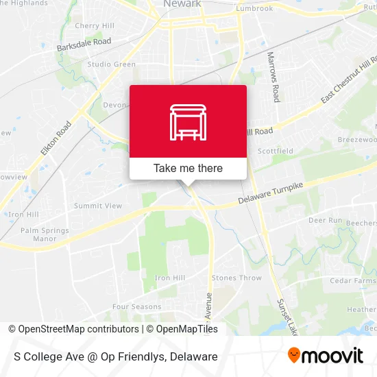 Mapa de S College Ave @ Op Friendlys