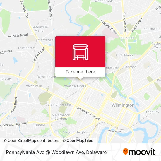 Mapa de Pennsylvania Ave @ Woodlawn Ave