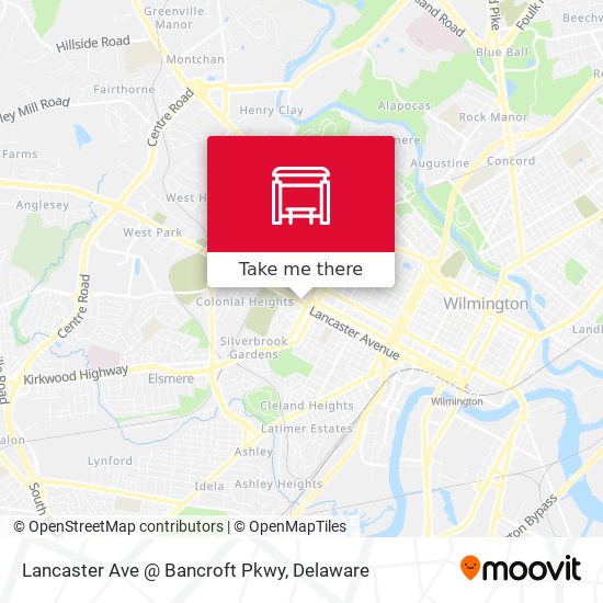 Mapa de Lancaster Ave @ Bancroft Pkwy