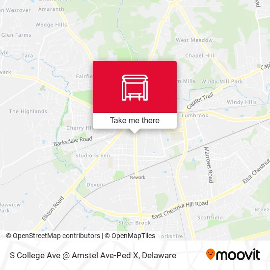 Mapa de S College Ave @ Amstel Ave-Ped X