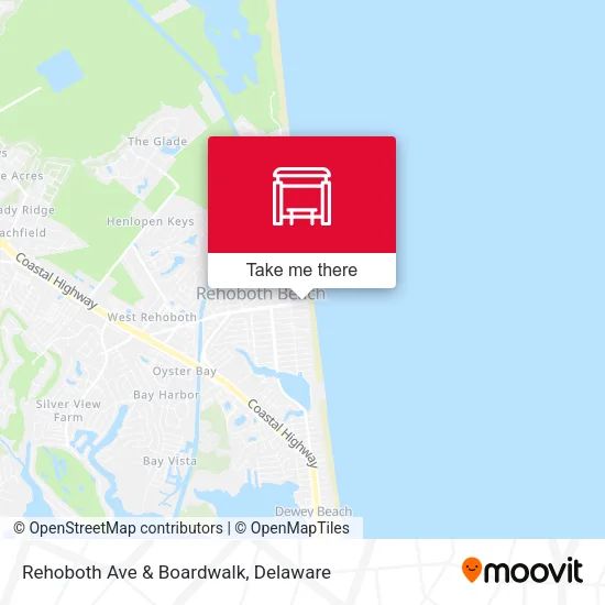 Rehoboth Ave & Boardwalk map