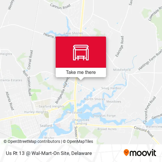 Mapa de Us Rt 13 @ Wal-Mart-On Site