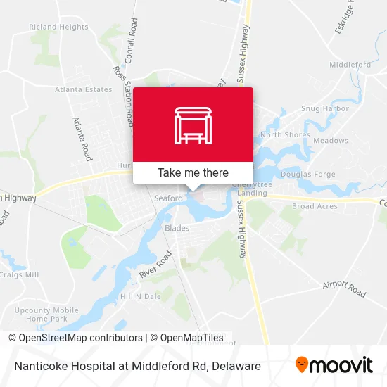 Nanticoke Hospital at Middleford Rd map