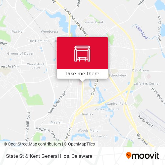 State St & Kent General Hos map