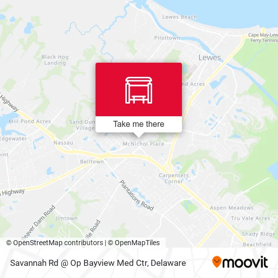 Savannah Rd @ Op Bayview Med Ctr map
