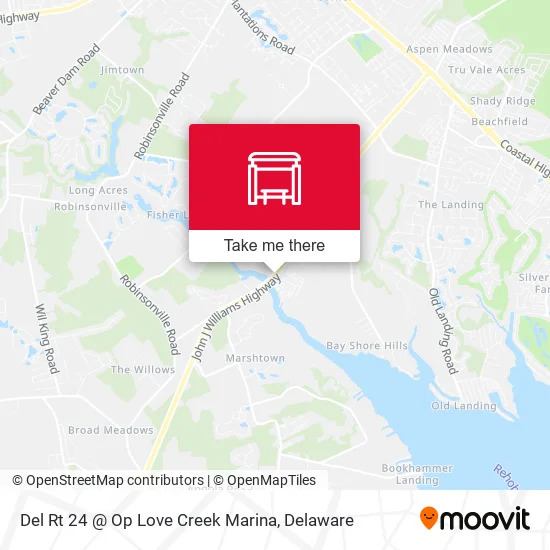 Mapa de Del Rt 24 @ Op Love Creek Marina