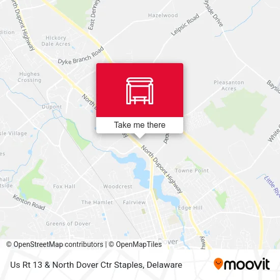 Mapa de Us Rt 13 & North Dover Ctr Staples
