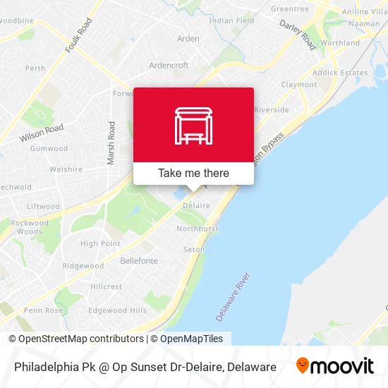 Philadelphia Pk @ Op Sunset Dr-Delaire map