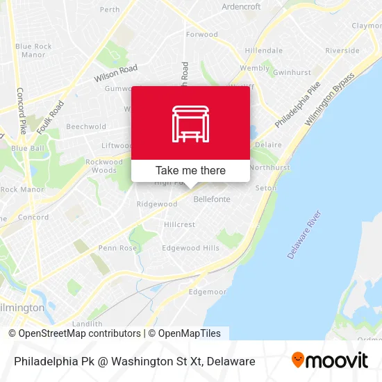 Mapa de Philadelphia Pk @ Washington St Xt