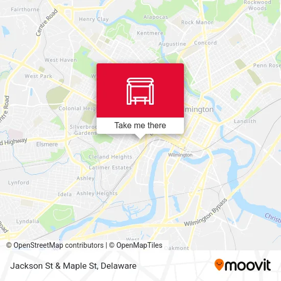 Jackson St & Maple St map