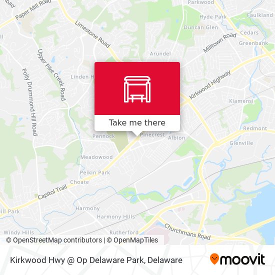 Mapa de Kirkwood Hwy @ Op Delaware Park