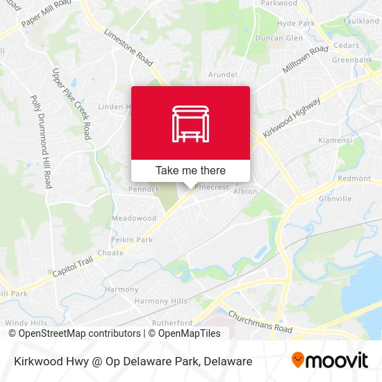 Kirkwood Hwy @ Op Delaware Park map
