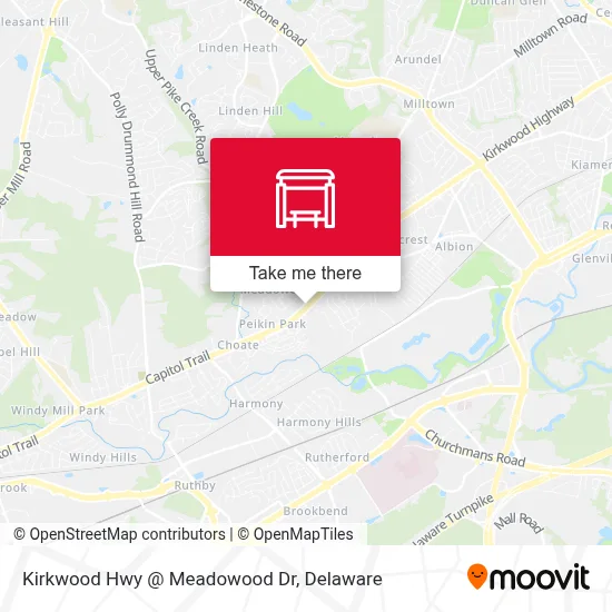 Kirkwood Hwy @ Meadowood Dr map