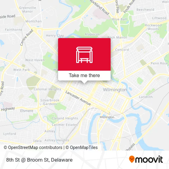 Mapa de 8th St @ Broom St