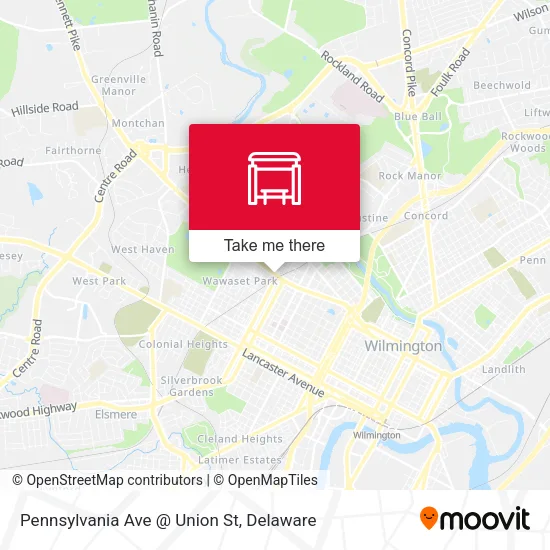 Pennsylvania Ave @ Union St map