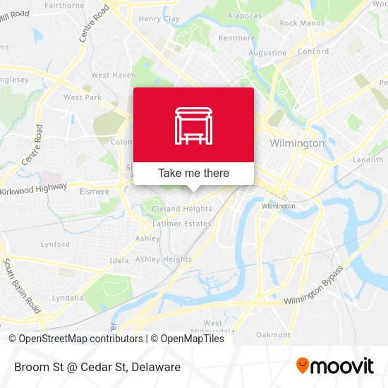 Broom St @ Cedar St map