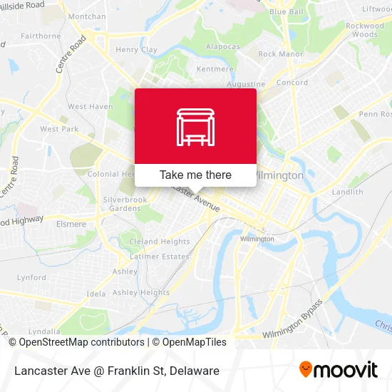 Mapa de Lancaster Ave @ Franklin St