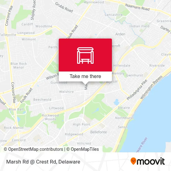 Mapa de Marsh Rd @ Crest Rd