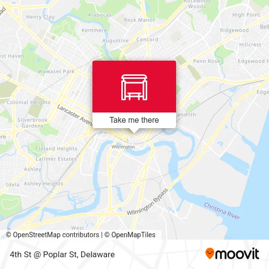 4th St @ Poplar St map