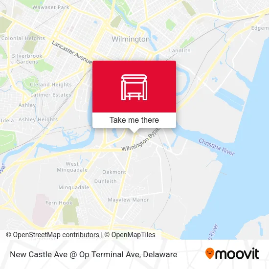 Mapa de New Castle Ave @ Op Terminal Ave
