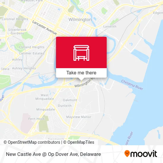New Castle Ave @ Op Dover Ave map