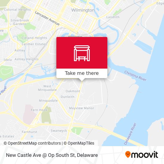 Mapa de New Castle Ave @ Op South St
