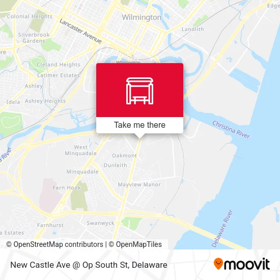 New Castle Ave @ Op South St map