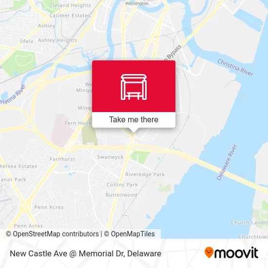 New Castle Ave @ Memorial Dr map