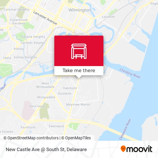 New Castle Ave @ South St map