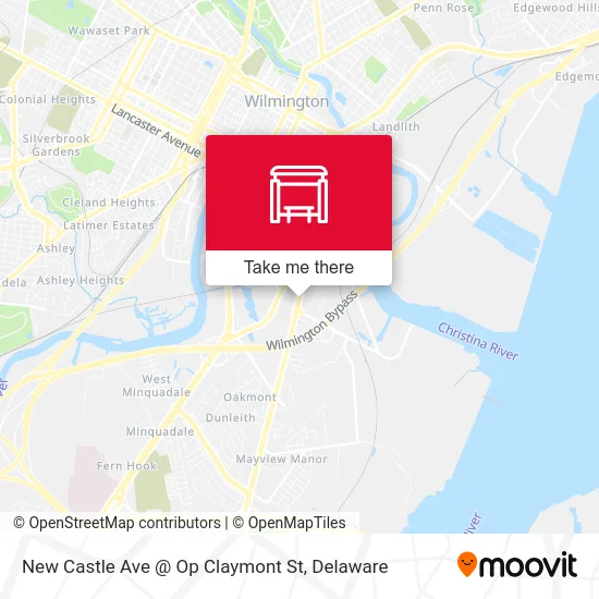 New Castle Ave @ Op Claymont St map