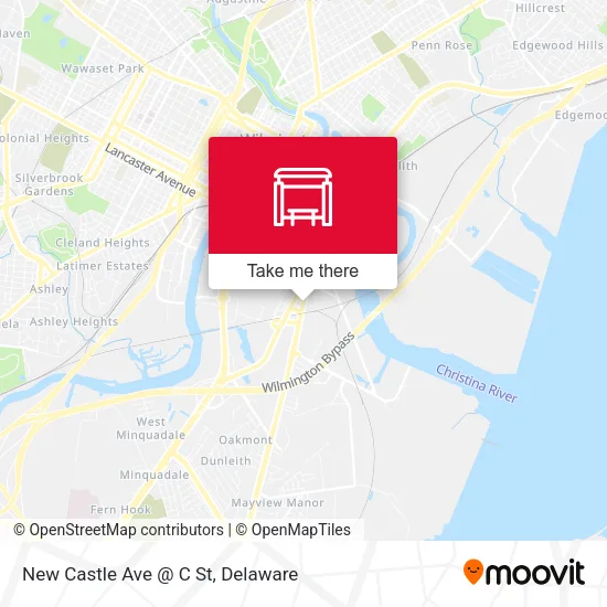 New Castle Ave @ C St map